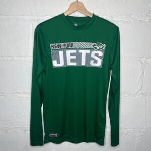 New Era NFL Team Apparel New York Jets Green Long Sleeve Crewneck Top Size Small